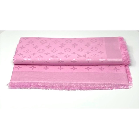 ❗️SOLD❗️Louis Vuitton monogram shawl M73654 rose pink - Picture 8 of 9